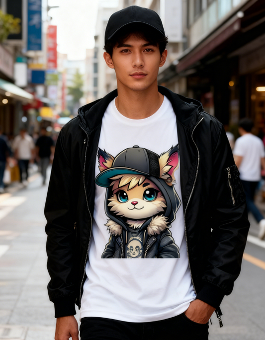 Cute Urban Cat Graphic Tee for Fashion Lovers