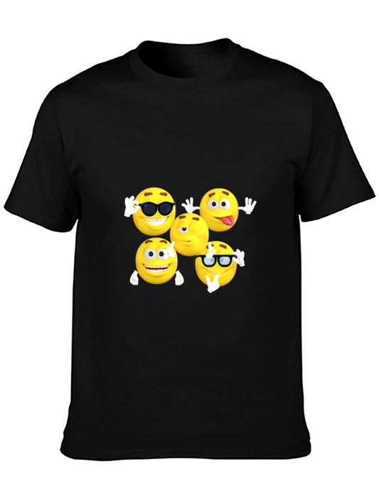 Emoji Faces Black T-Shirt