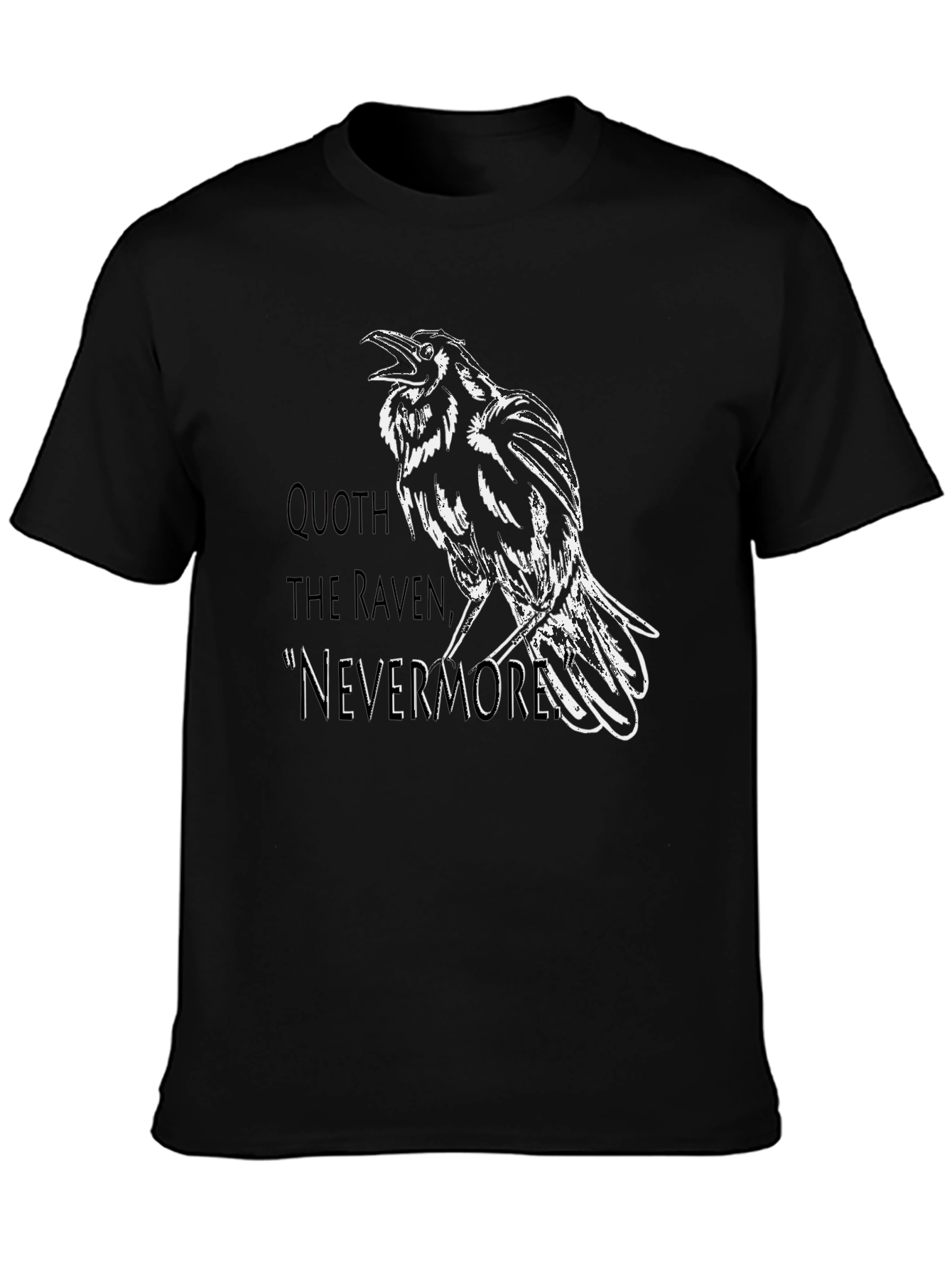 Raven Nevermore Graphic T-Shirt - Black