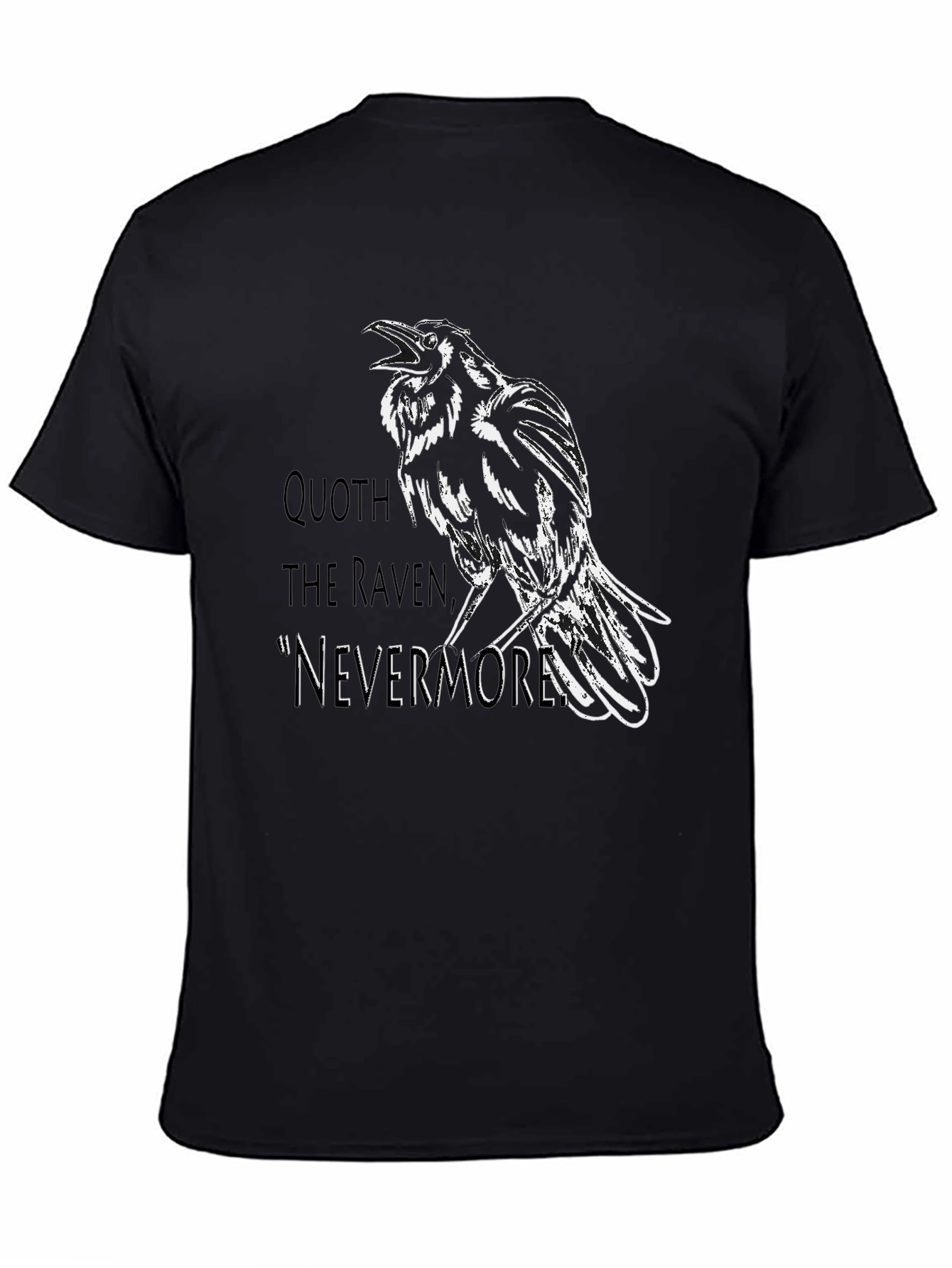 Raven Nevermore Graphic T-Shirt - Black