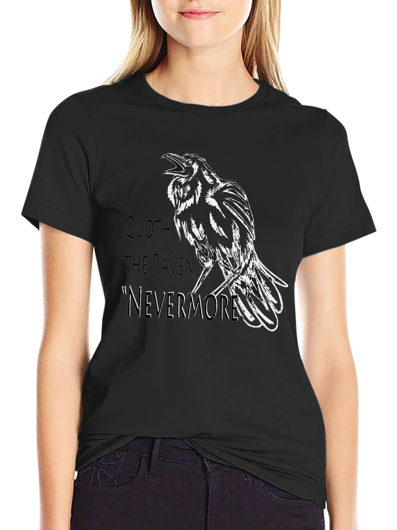 Raven Nevermore Graphic T-Shirt - Black
