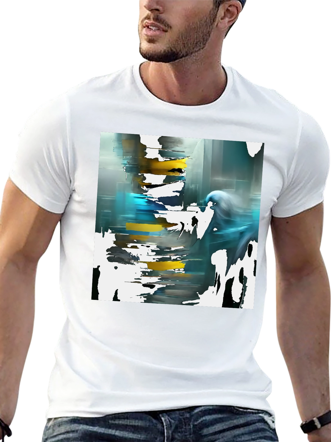 Abstract Art Black T-Shirt - Modern Style