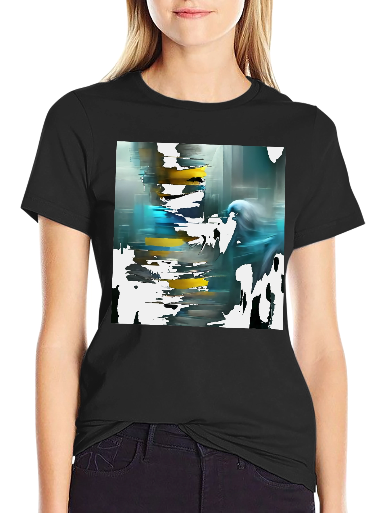 Abstract Art Black T-Shirt - Modern Style