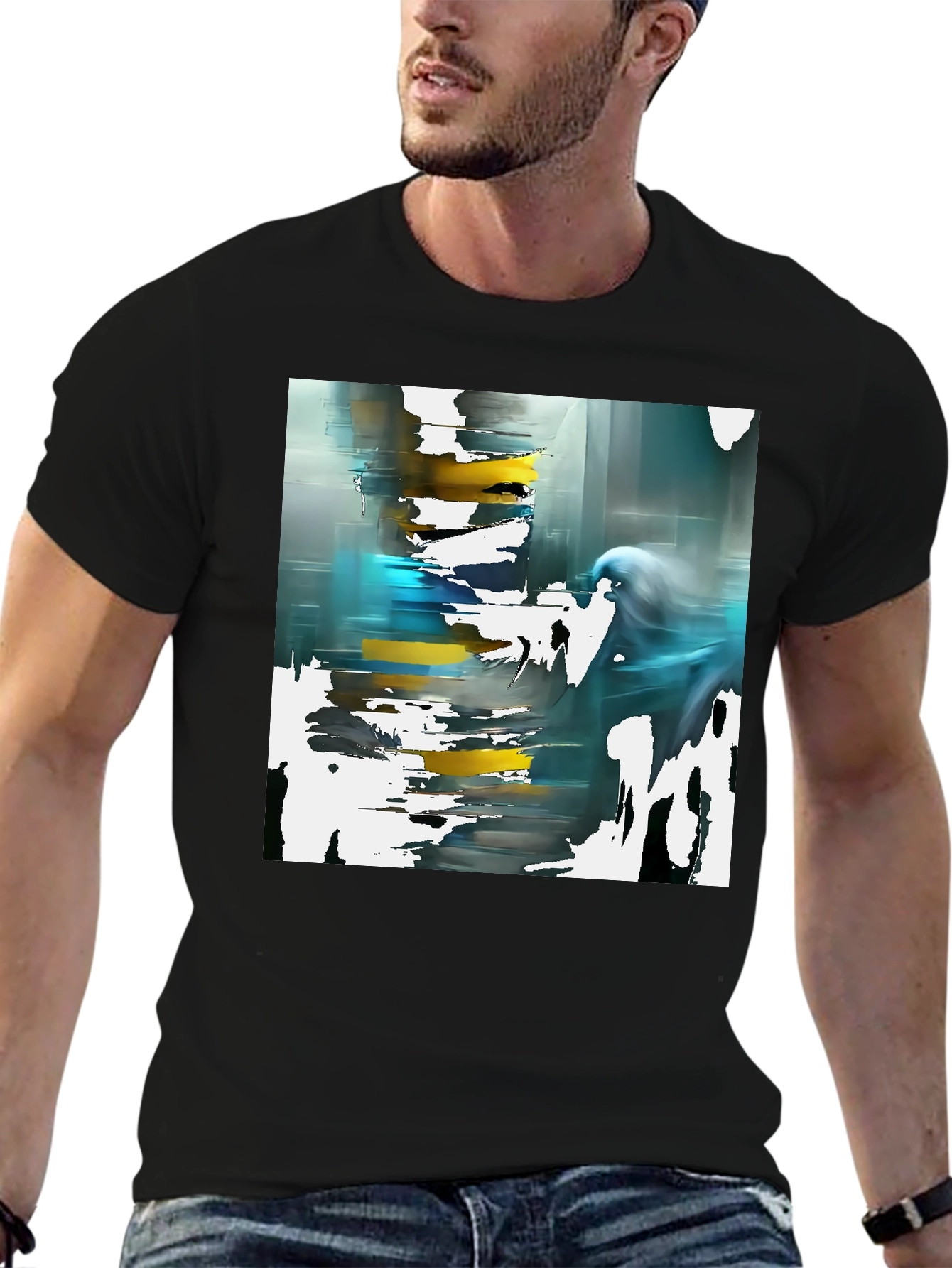 Abstract Art Black T-Shirt - Modern Style