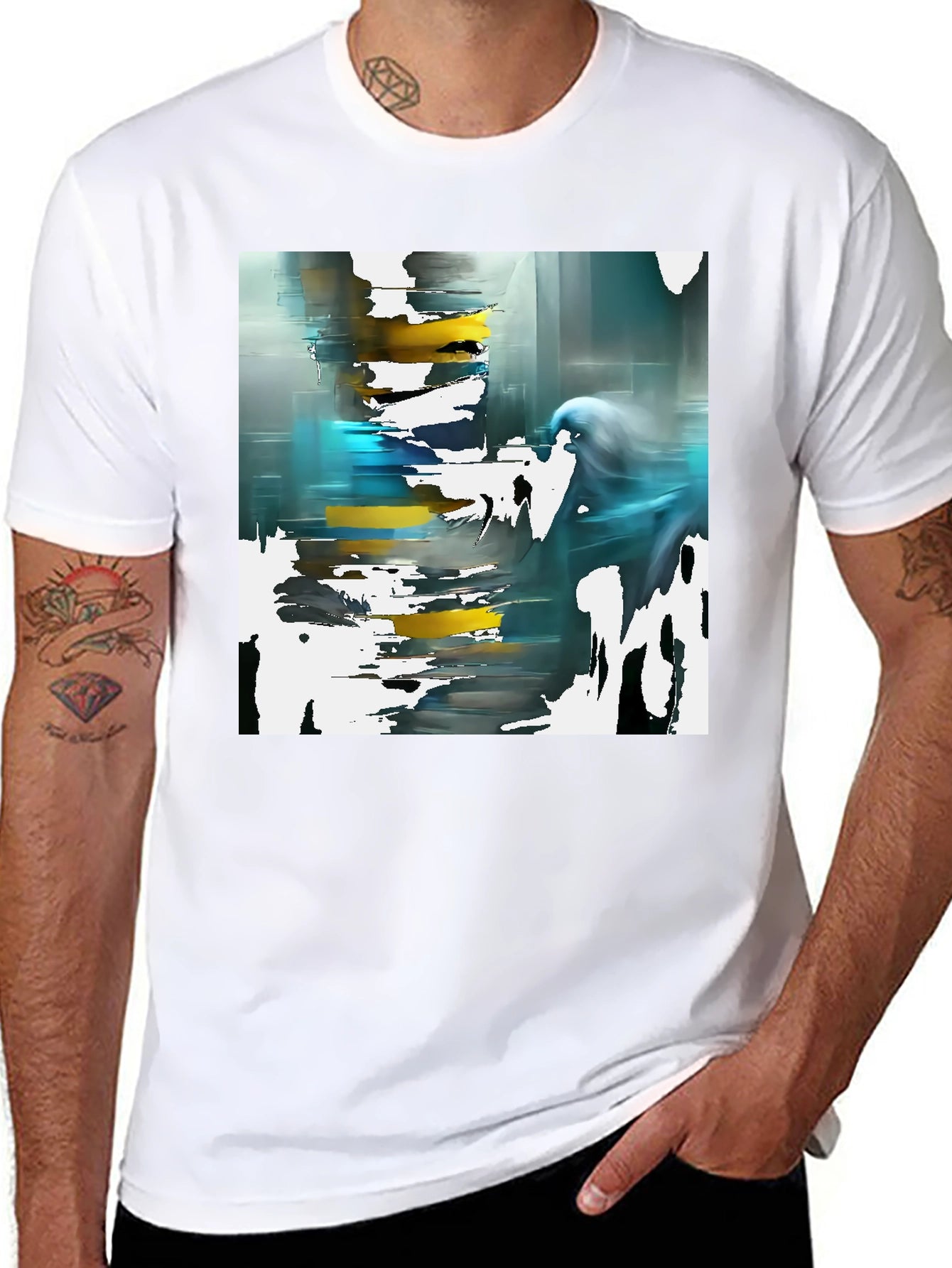 Abstract Art Black T-Shirt - Modern Style
