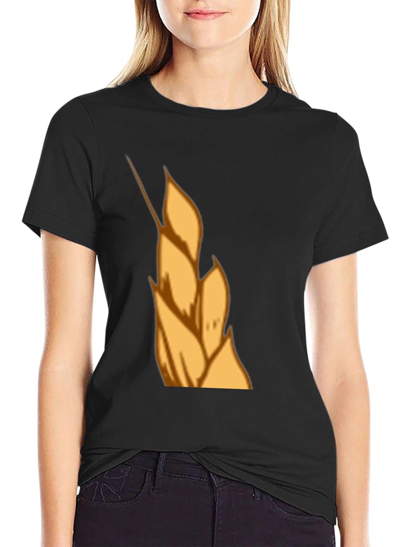 Wheat Graphic Tee - Black Cotton T-Shirt