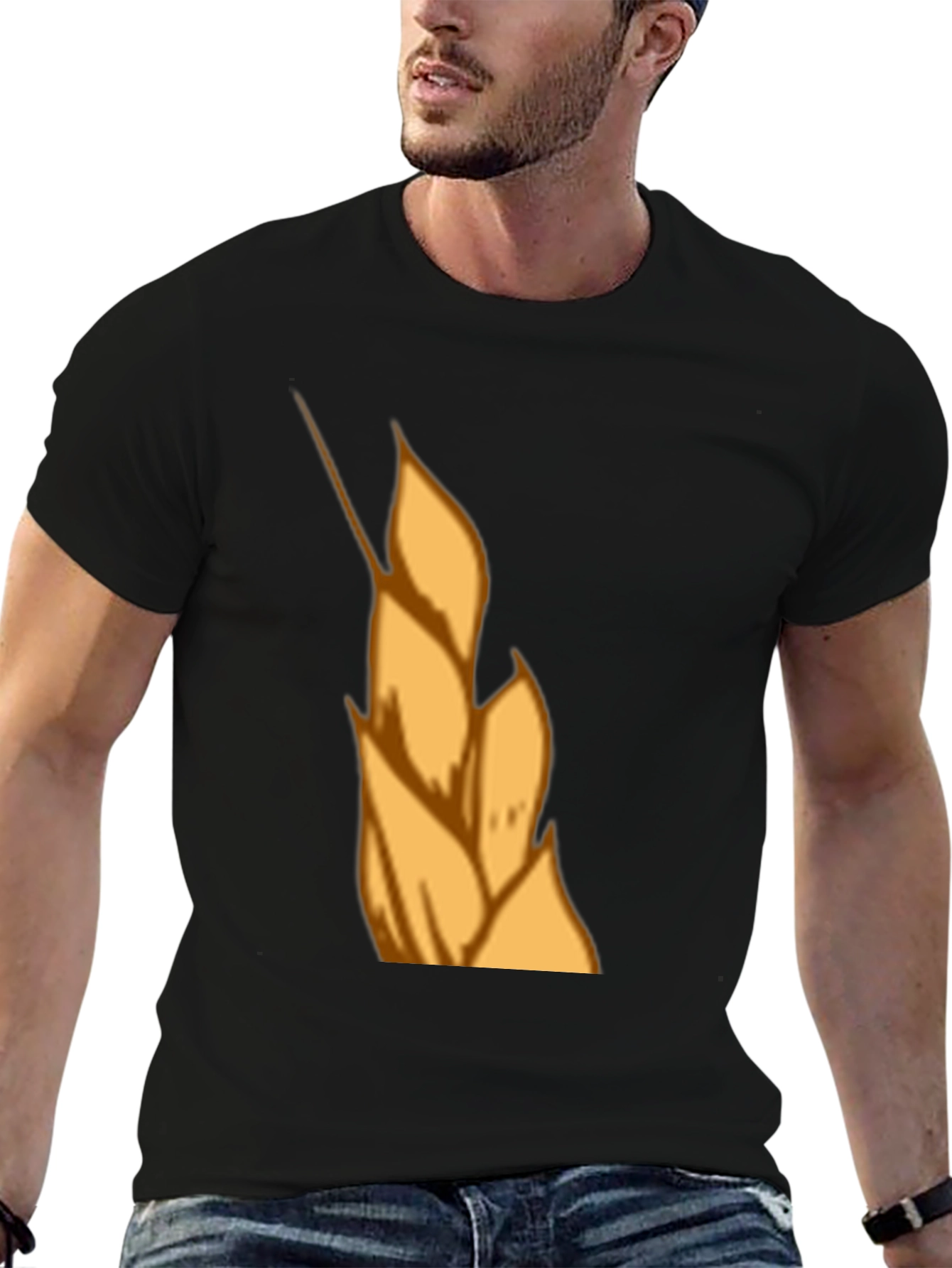 Wheat Graphic Tee - Black Cotton T-Shirt