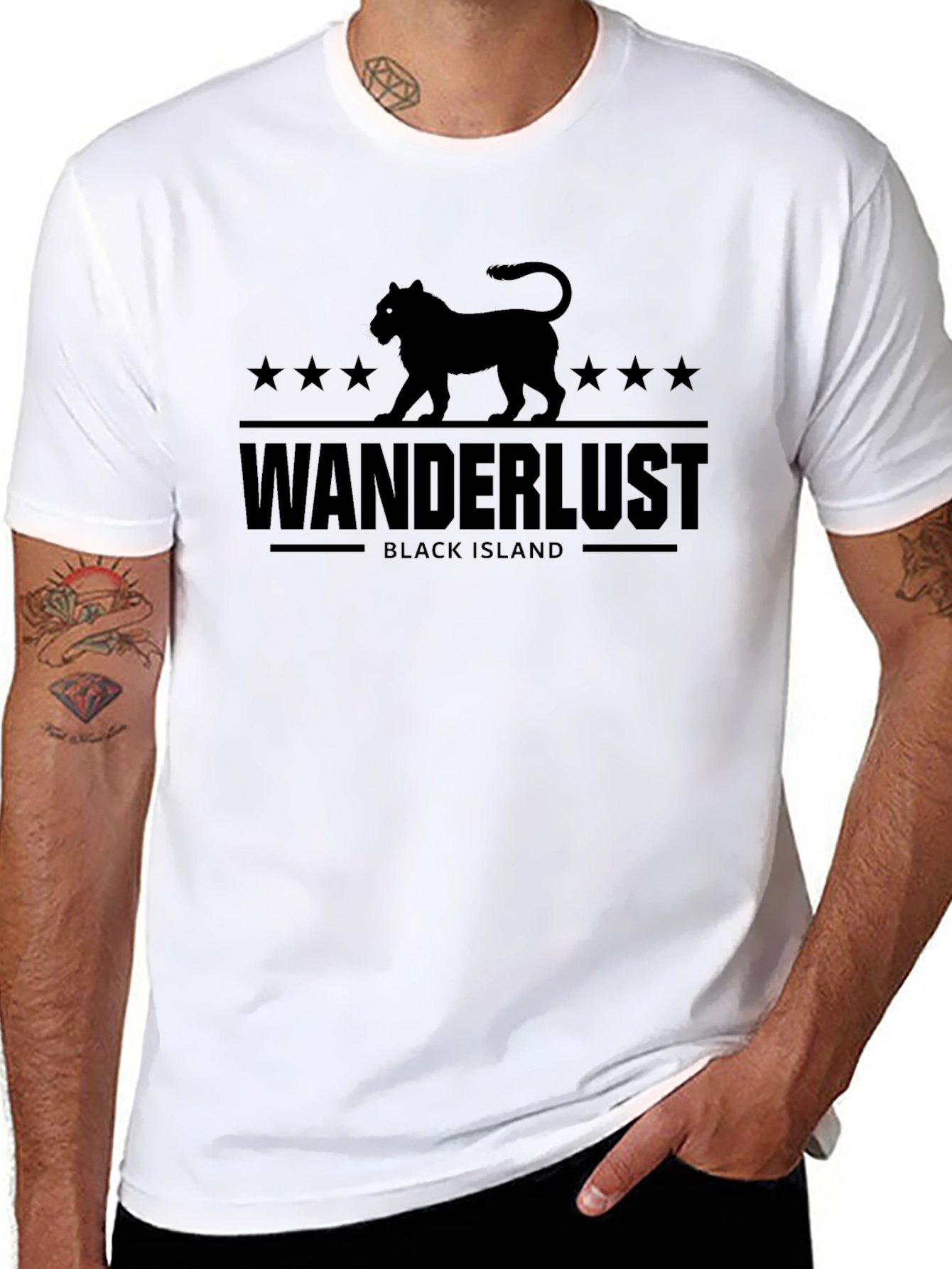 Wanderlust Black Island Graphic Tee