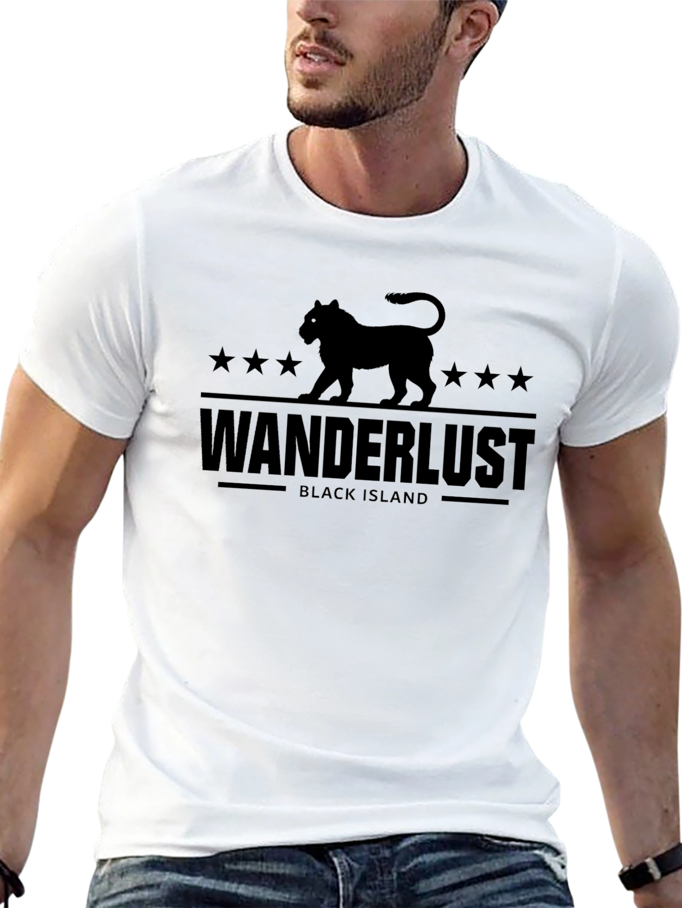 Wanderlust Black Island Graphic Tee