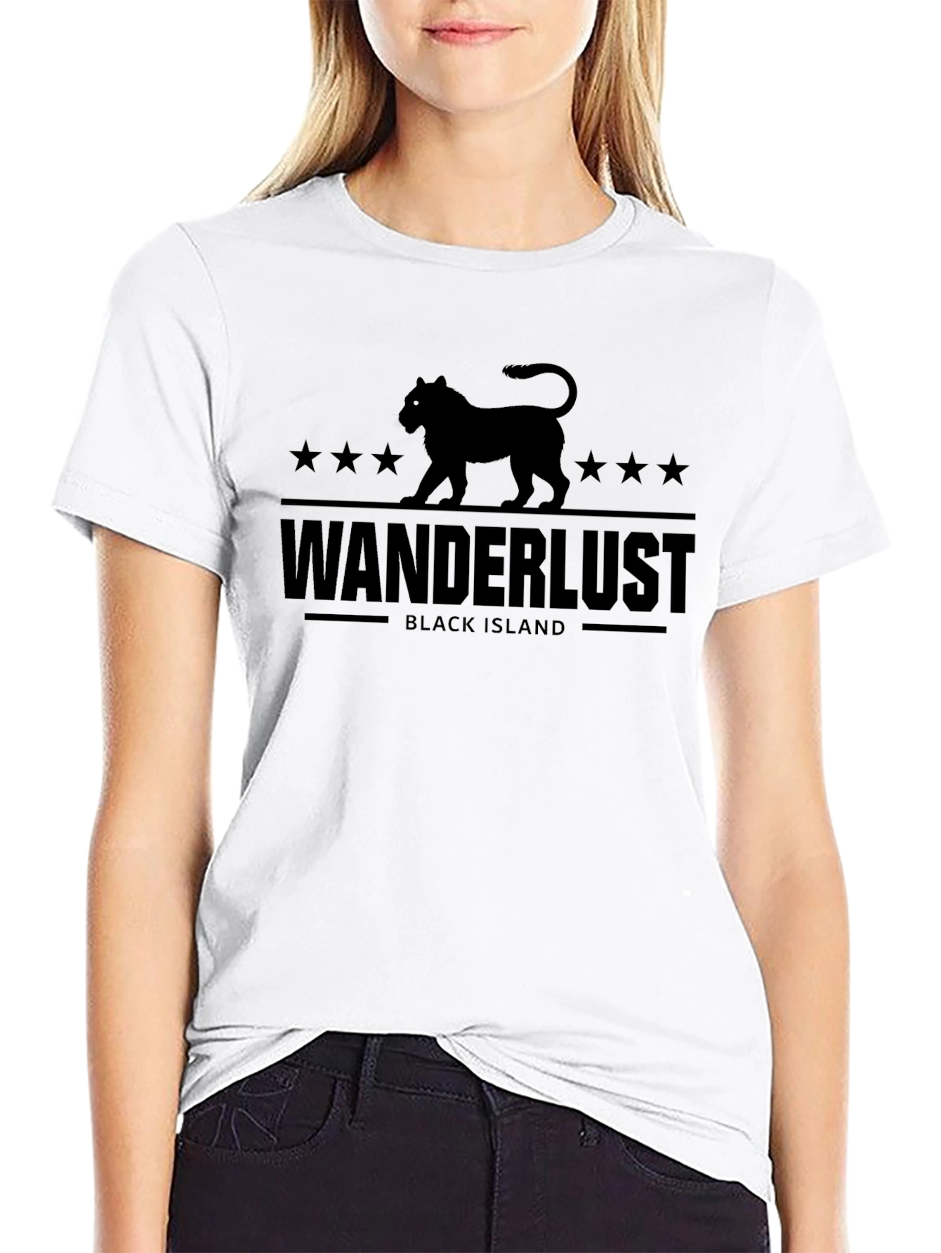 Wanderlust Black Island Graphic Tee
