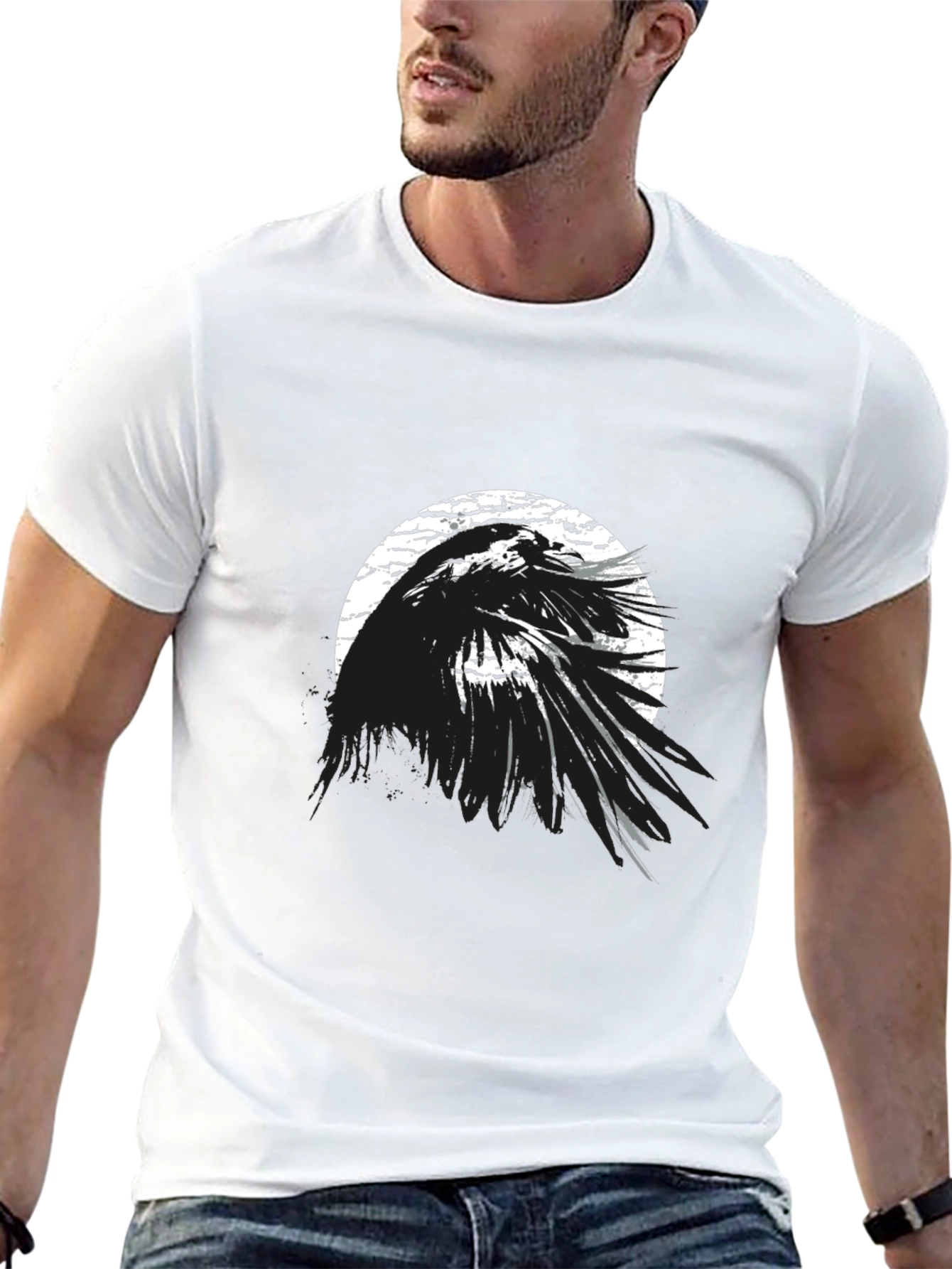 Raven Moon Black T-Shirt - Unique Graphic Tee