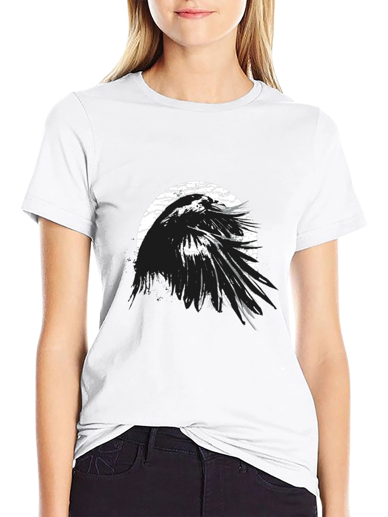 Raven Moon Black T-Shirt - Unique Graphic Tee