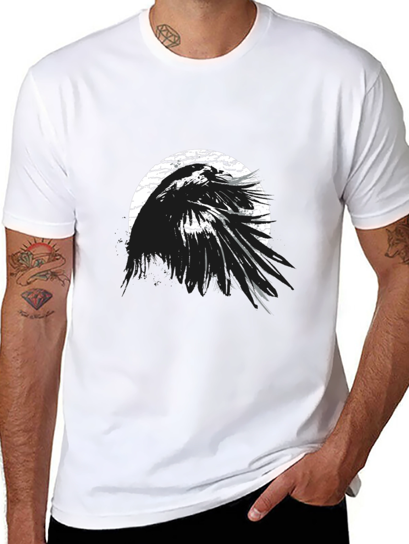 Raven Moon Black T-Shirt - Unique Graphic Tee