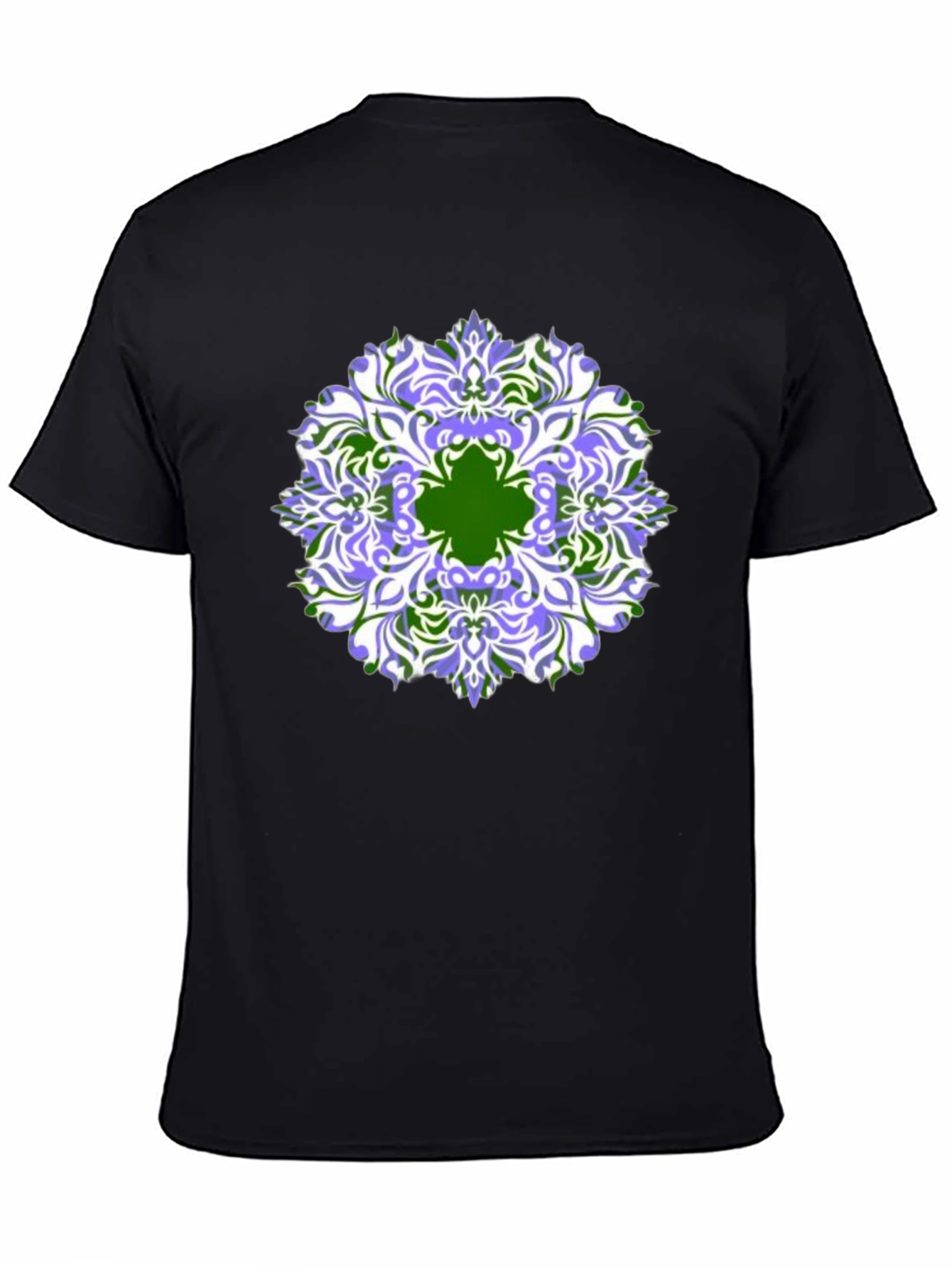 Abstract Mandala Graphic Print Black T-Shirt