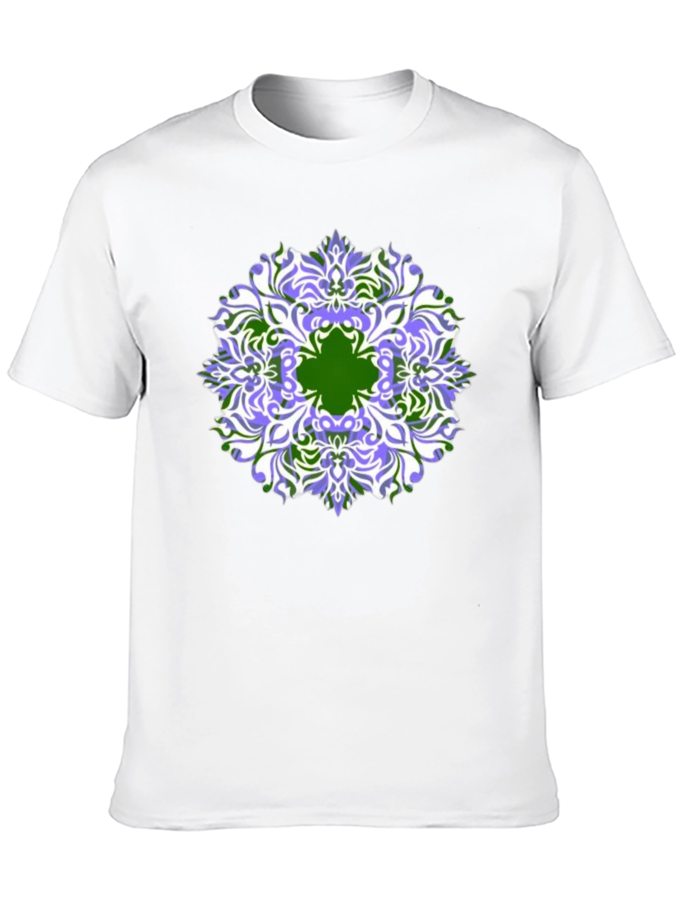 Abstract Mandala Graphic Print Black T-Shirt