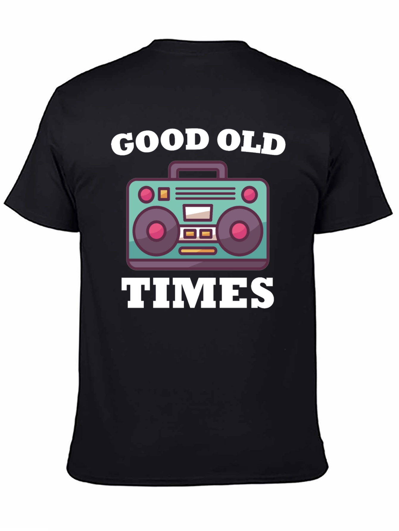 Good Old Times Retro Boombox Graphic T-Shirt
