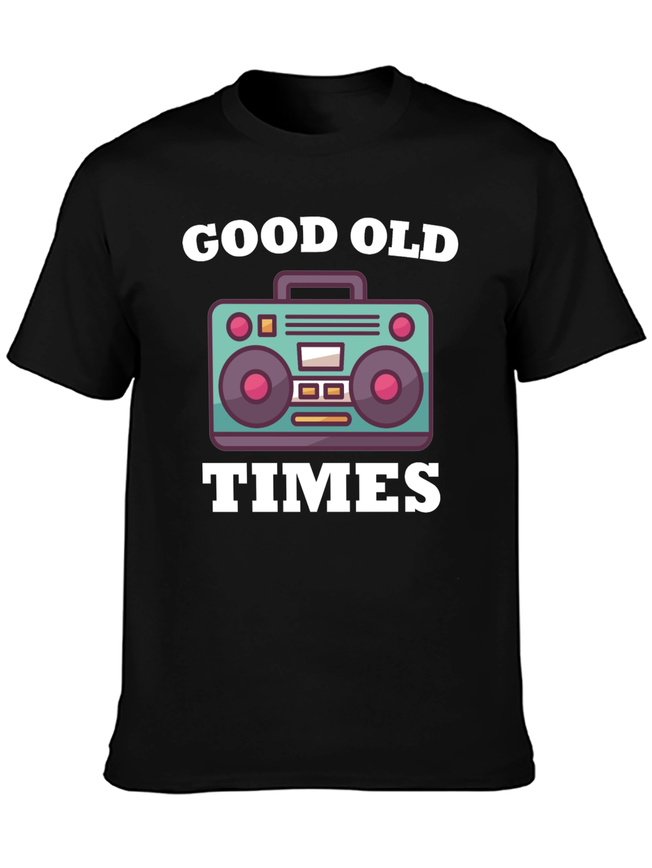 Good Old Times Retro Boombox Graphic T-Shirt