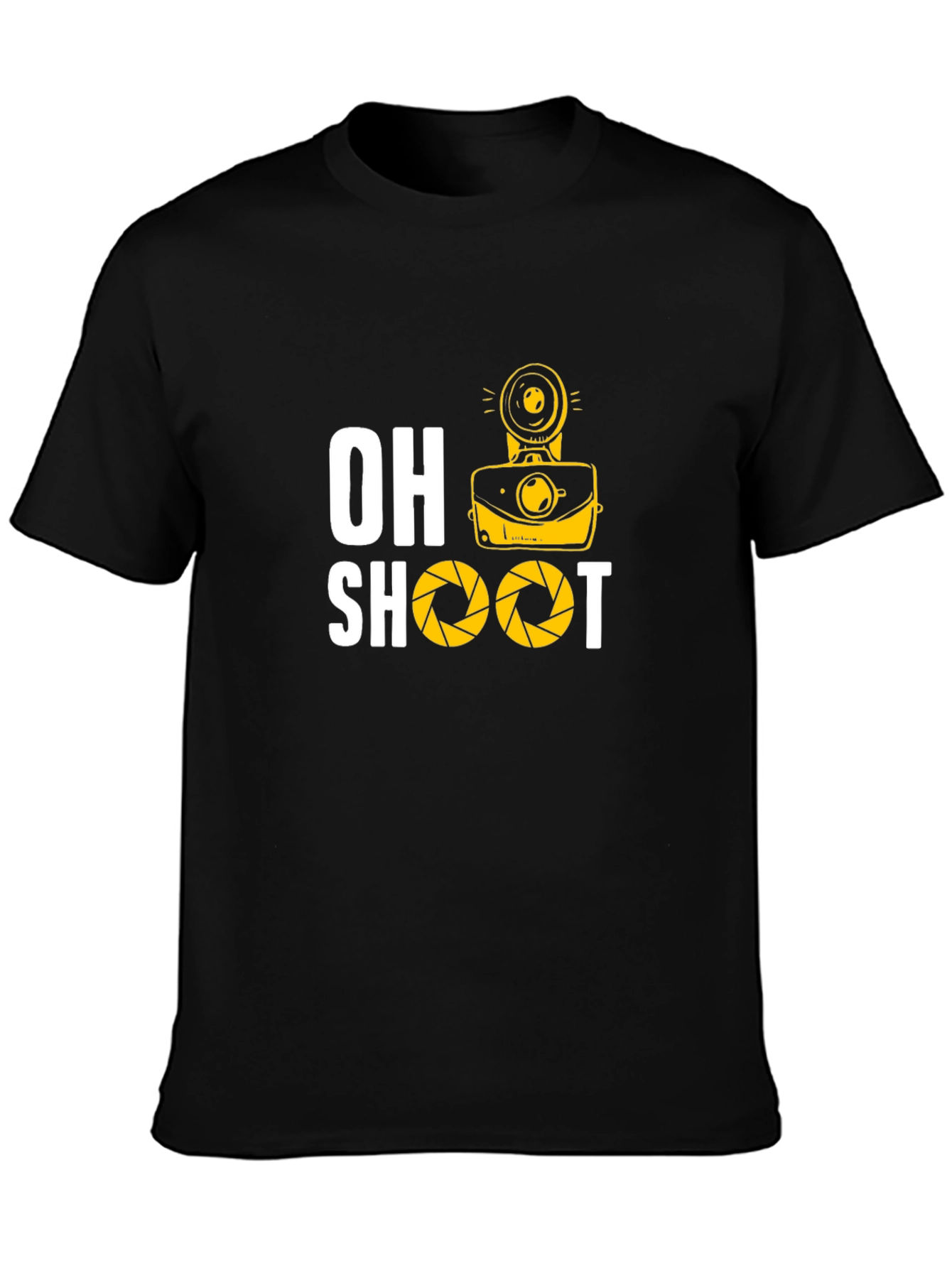 Oh Shoot Camera Graphic Black T-Shirt