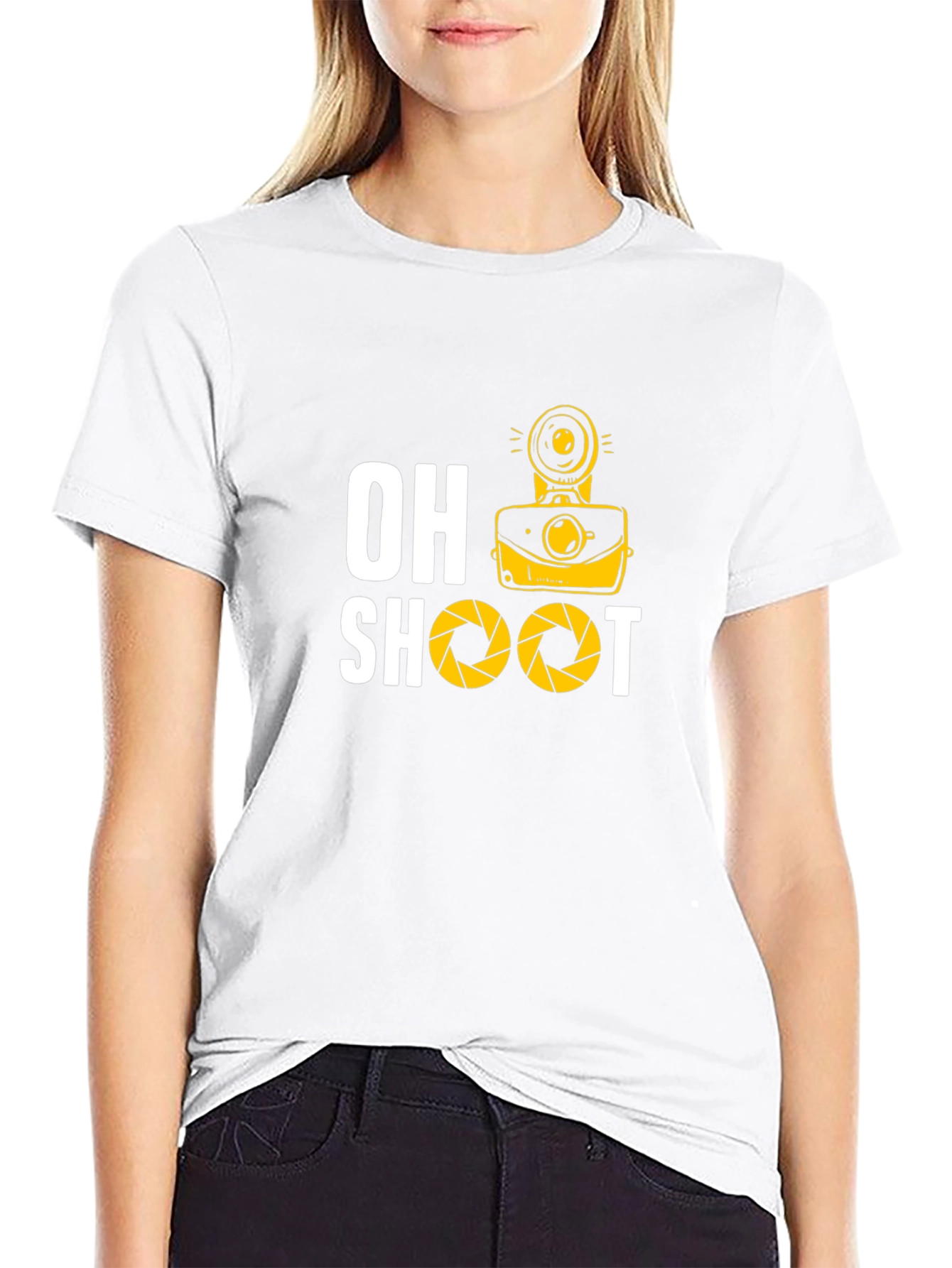 Oh Shoot Camera Graphic Black T-Shirt
