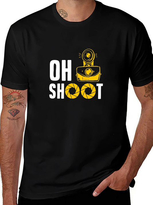 Oh Shoot Camera Graphic Black T-Shirt