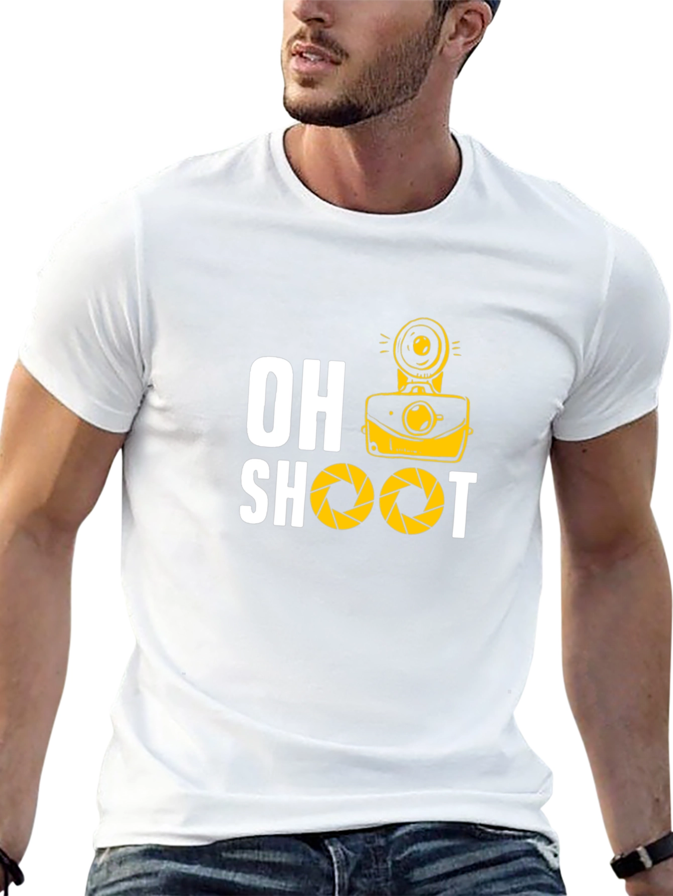 Oh Shoot Camera Graphic Black T-Shirt
