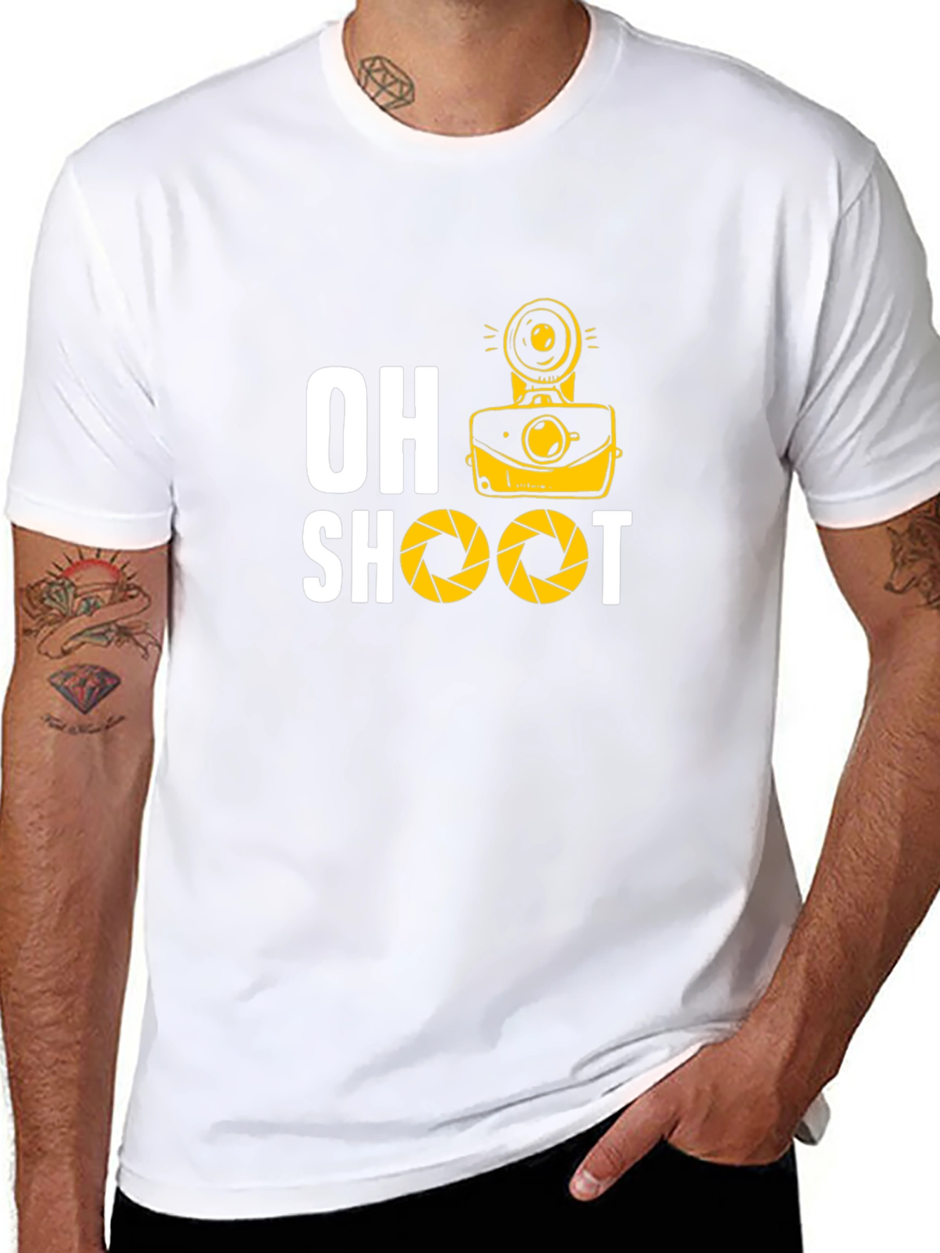 Oh Shoot Camera Graphic Black T-Shirt
