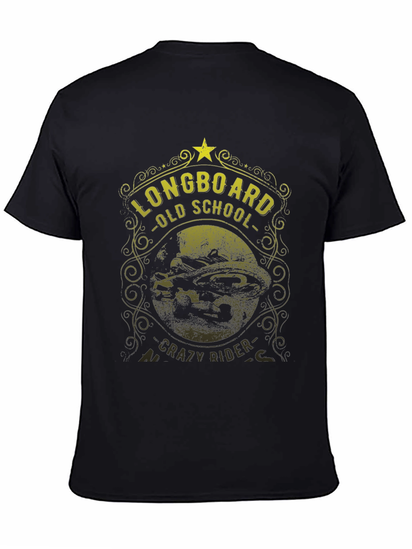 Longboard Old School Crazy Rider Graphic Tee