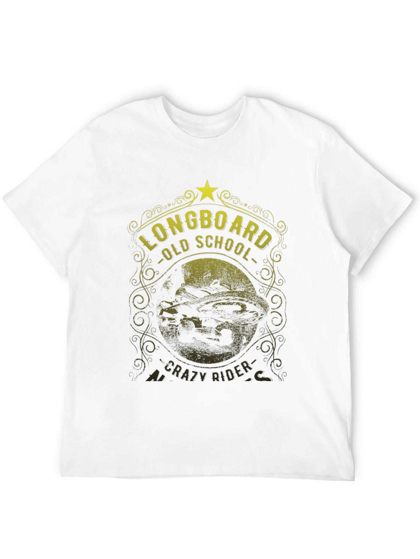 Longboard Old School Crazy Rider Graphic Tee