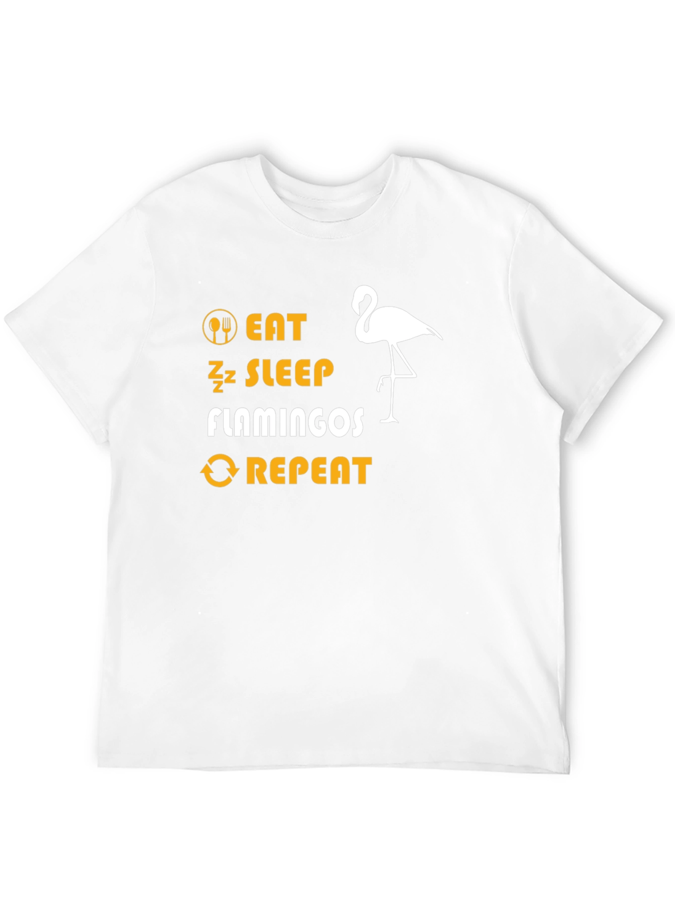 Eat Sleep Flamingos Repeat Black T-Shirt
