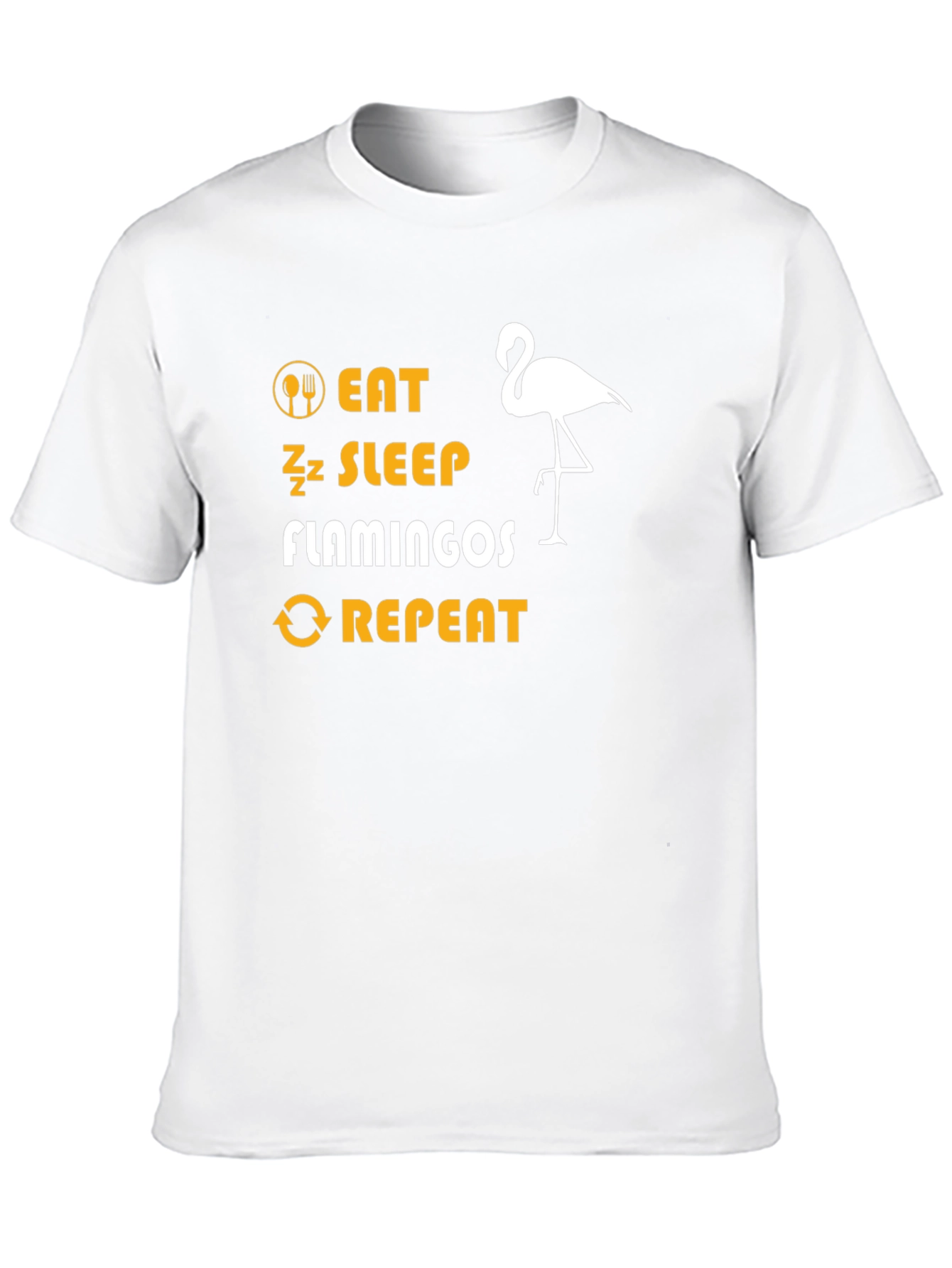 Eat Sleep Flamingos Repeat Black T-Shirt