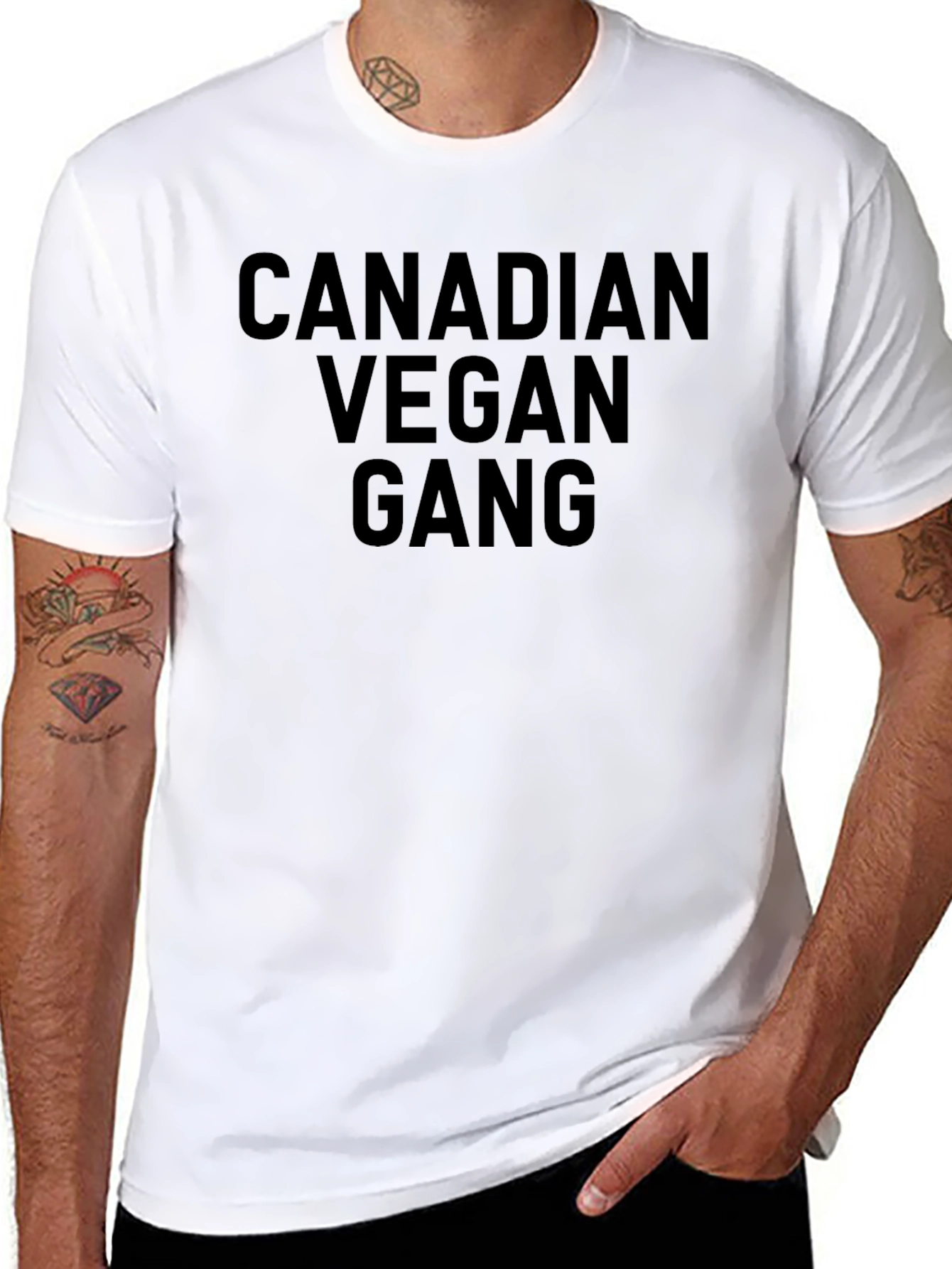 Canadian Vegan Gang T-Shirt - Black Cotton Tee