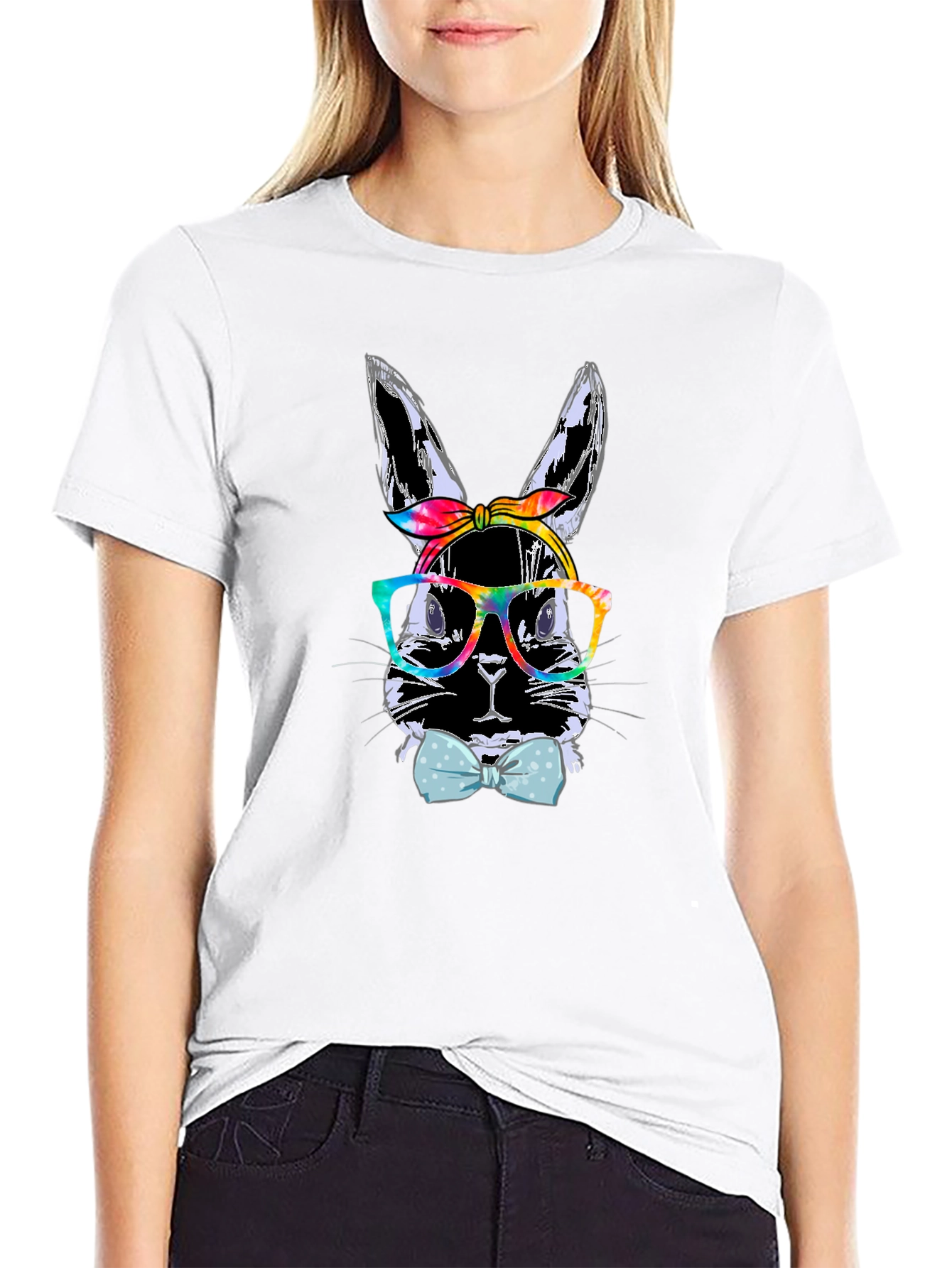 Bunny with Glasses T-Shirt - Quirky Rabbit Tee