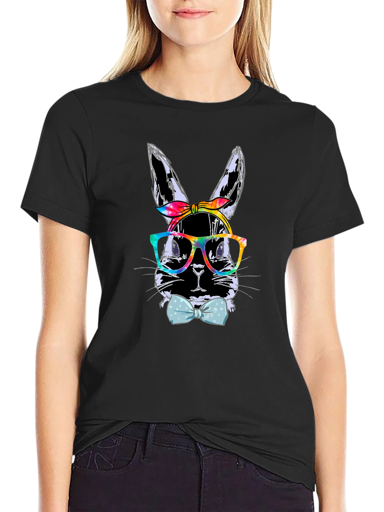 Bunny with Glasses T-Shirt - Quirky Rabbit Tee