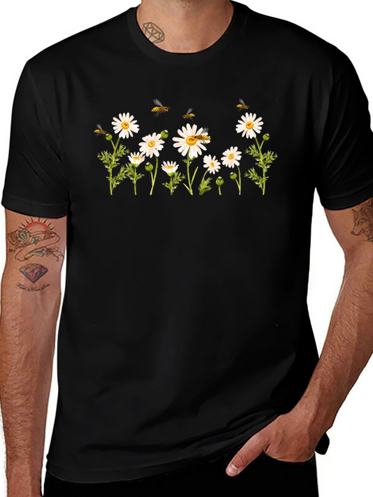 Daisy & Bee Graphic Black T-Shirt