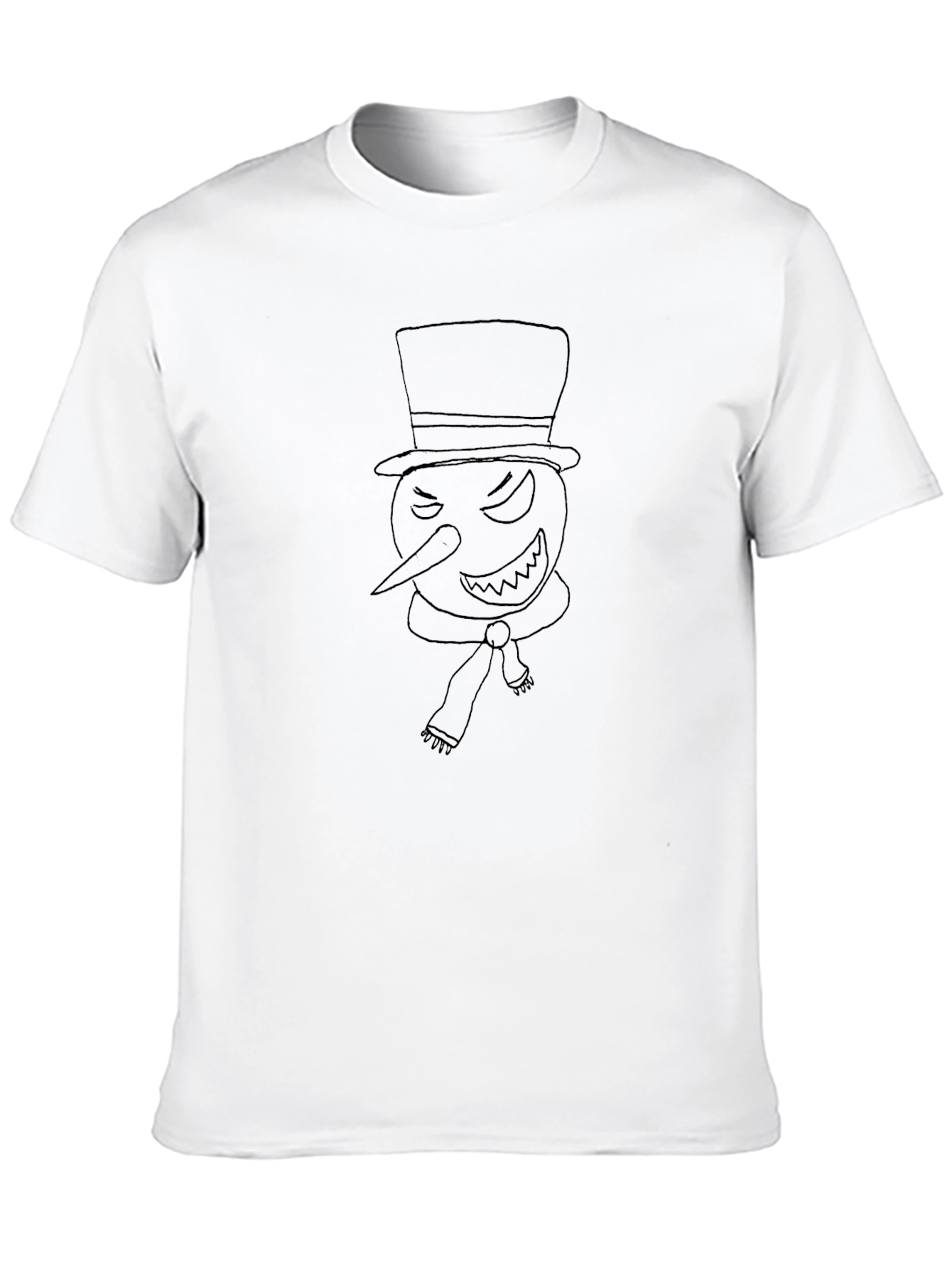 Mens Black T-Shirt - Evil Snowman Graphic Tee