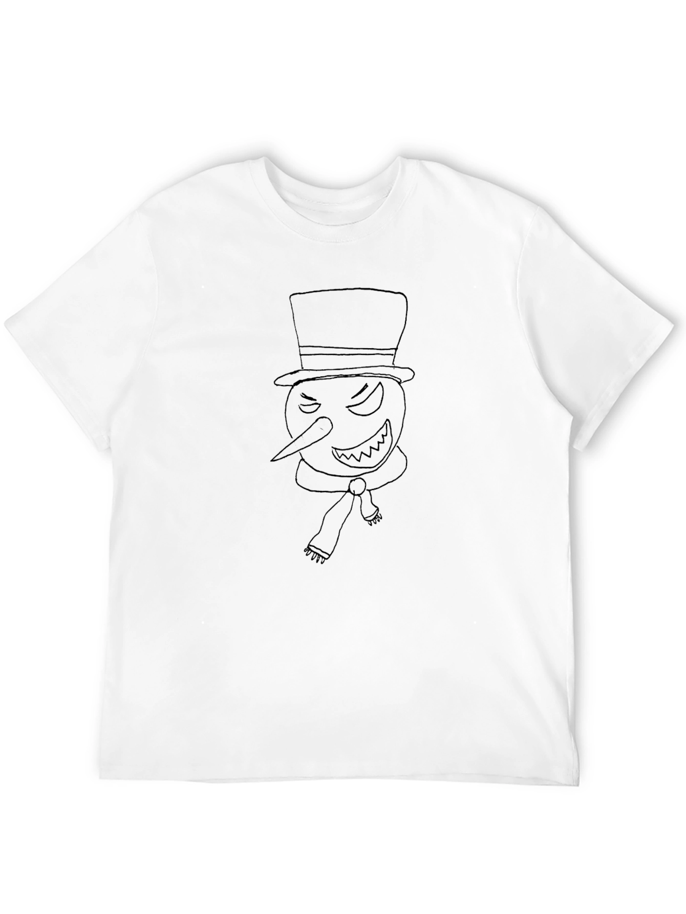 Mens Black T-Shirt - Evil Snowman Graphic Tee