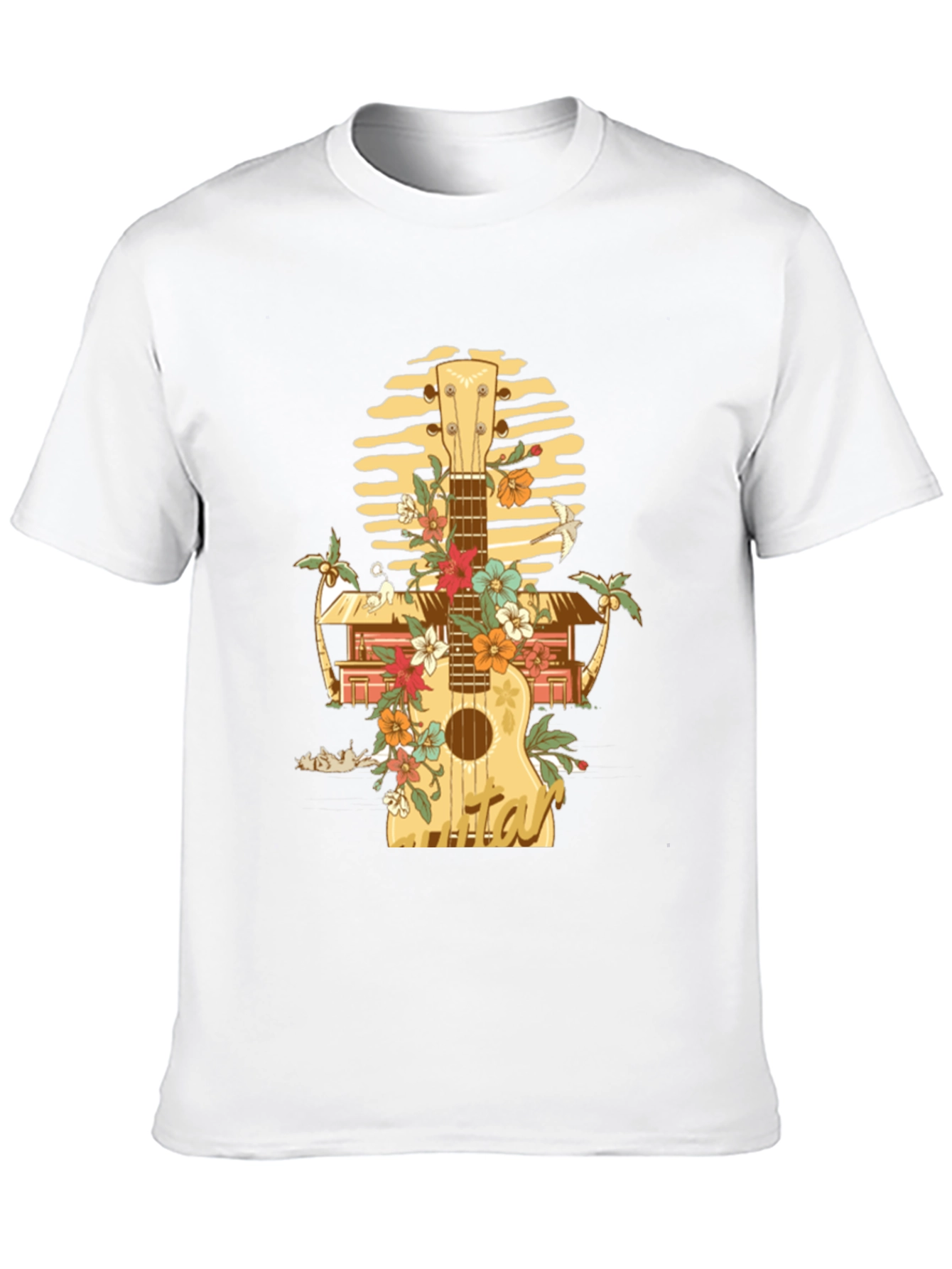 Tropical Ukulele Graphic T-Shirt