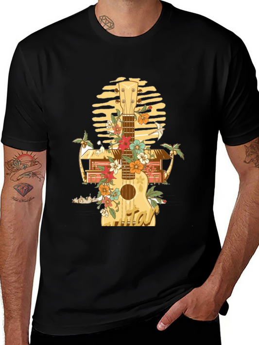 Tropical Ukulele Graphic T-Shirt