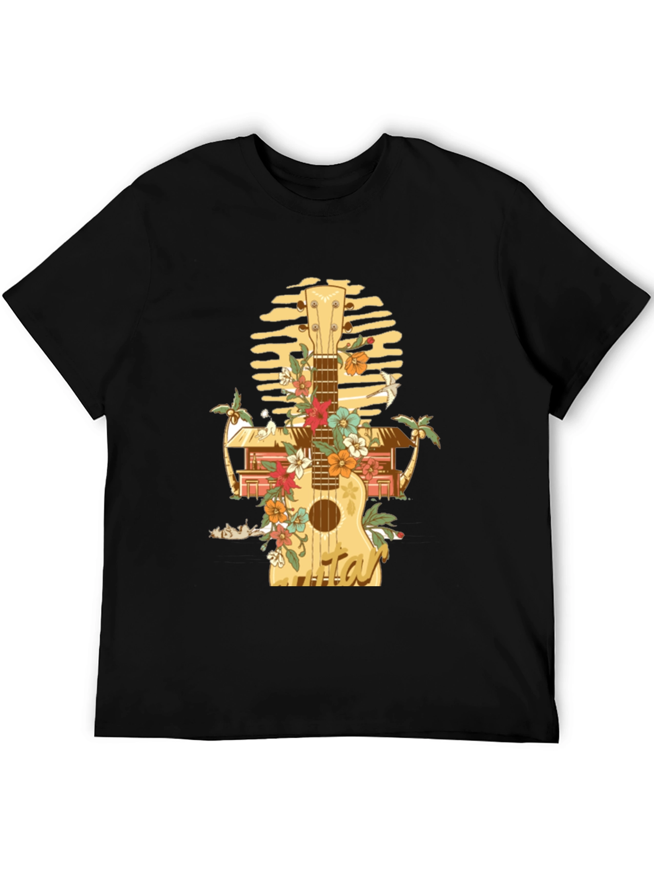 Tropical Ukulele Graphic T-Shirt
