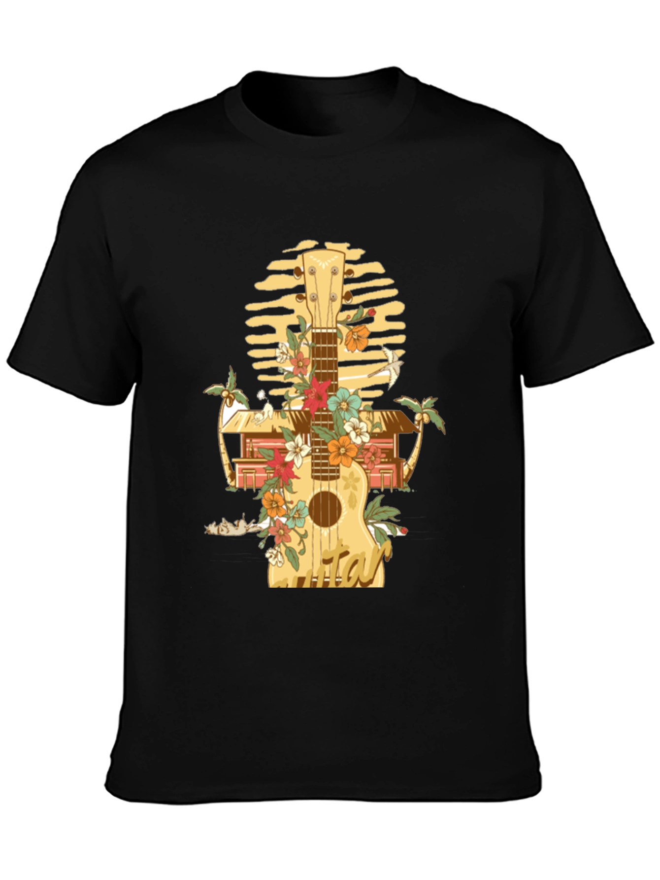 Tropical Ukulele Graphic T-Shirt