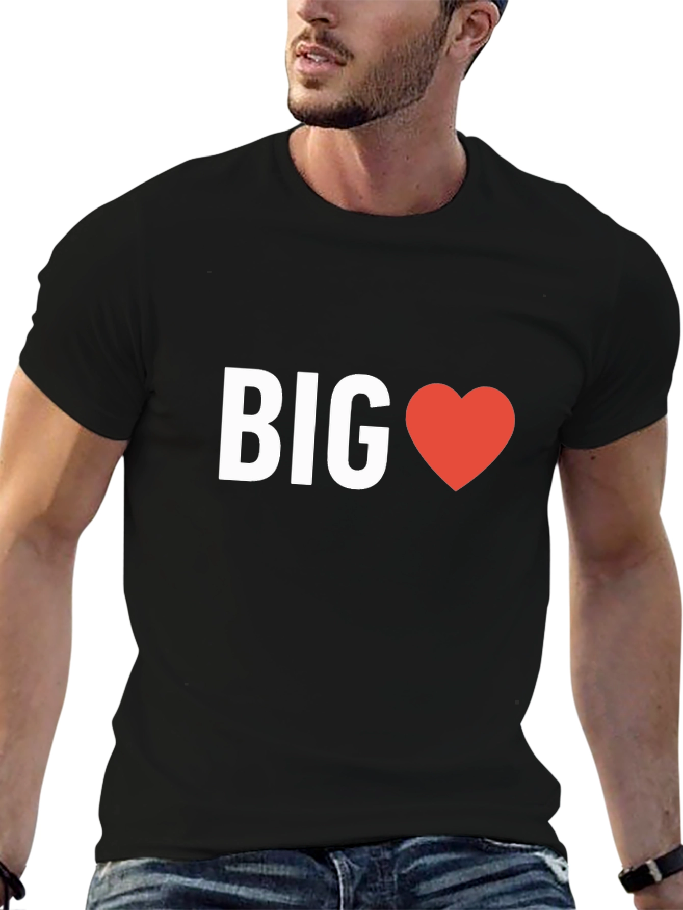 Big Heart Graphic T-Shirt - Black Casual Tee