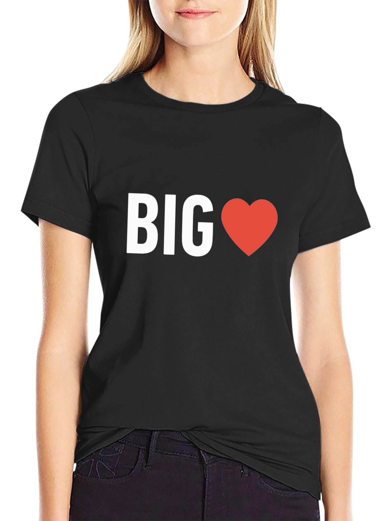 Big Heart Graphic T-Shirt - Black Casual Tee