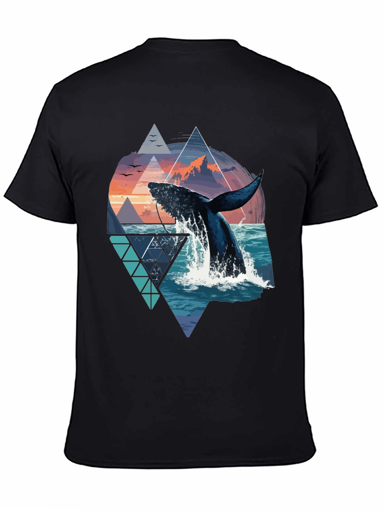 Whale Geometric Graphic Tee