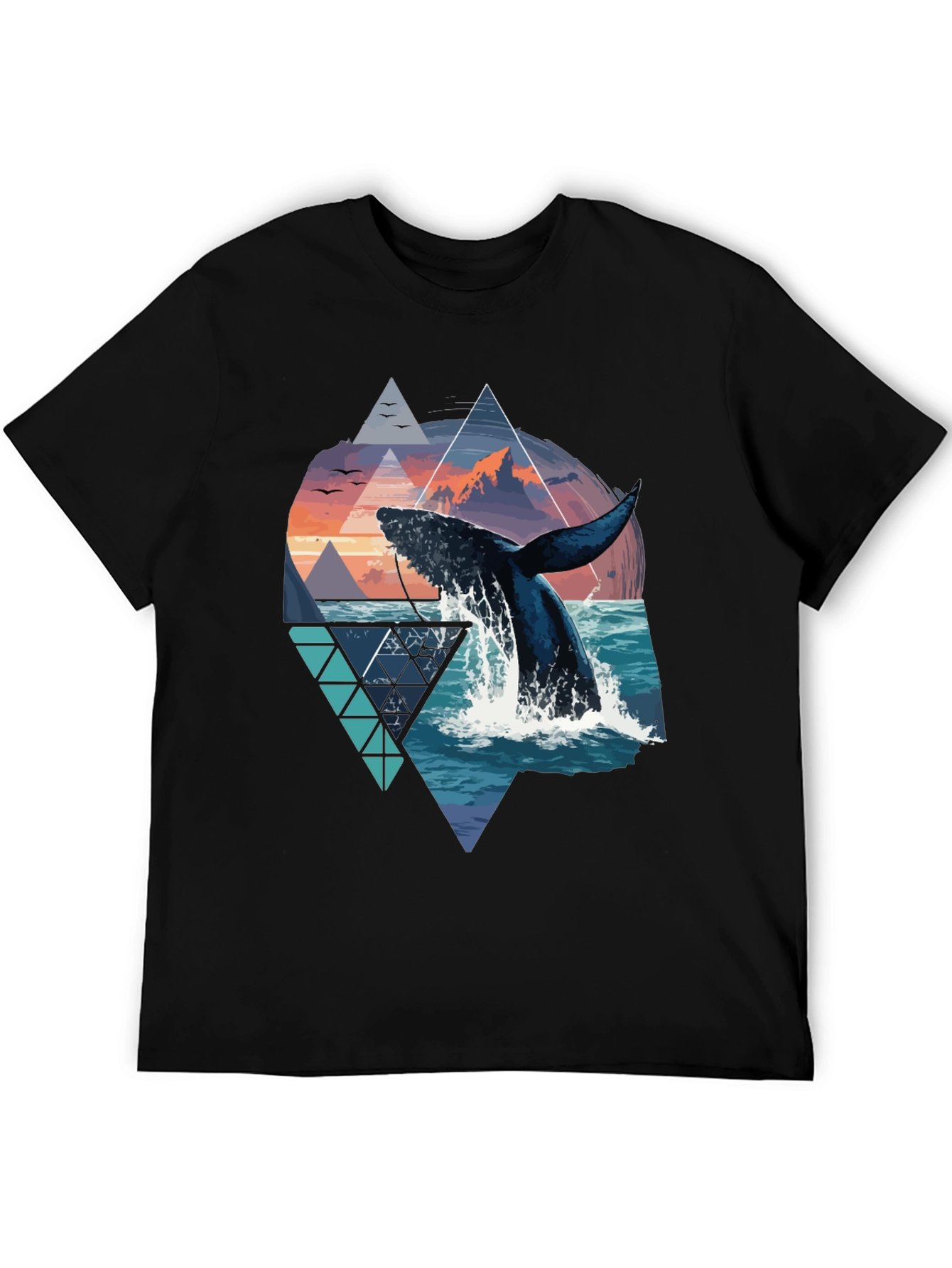 Whale Geometric Graphic Tee