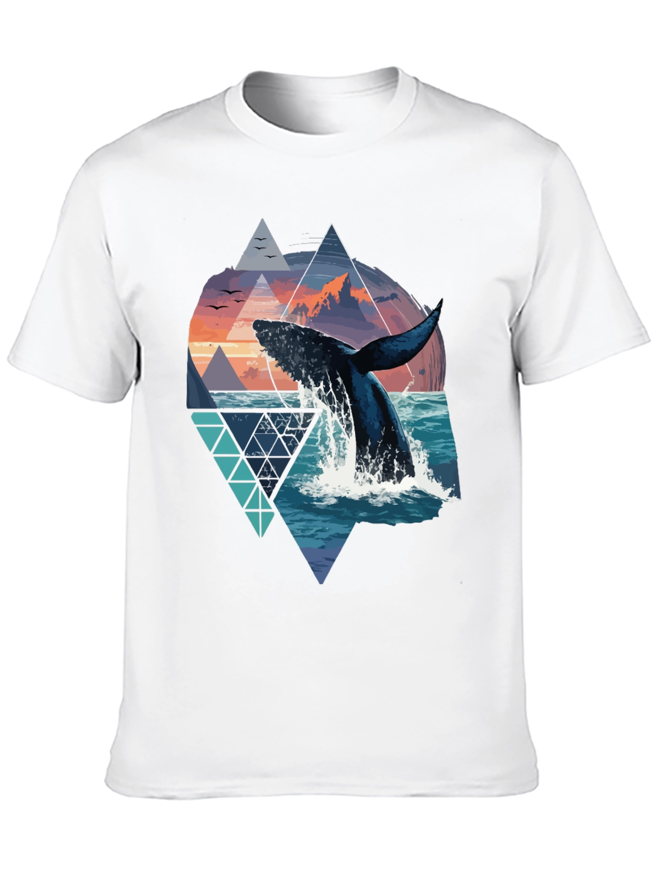Whale Geometric Graphic Tee