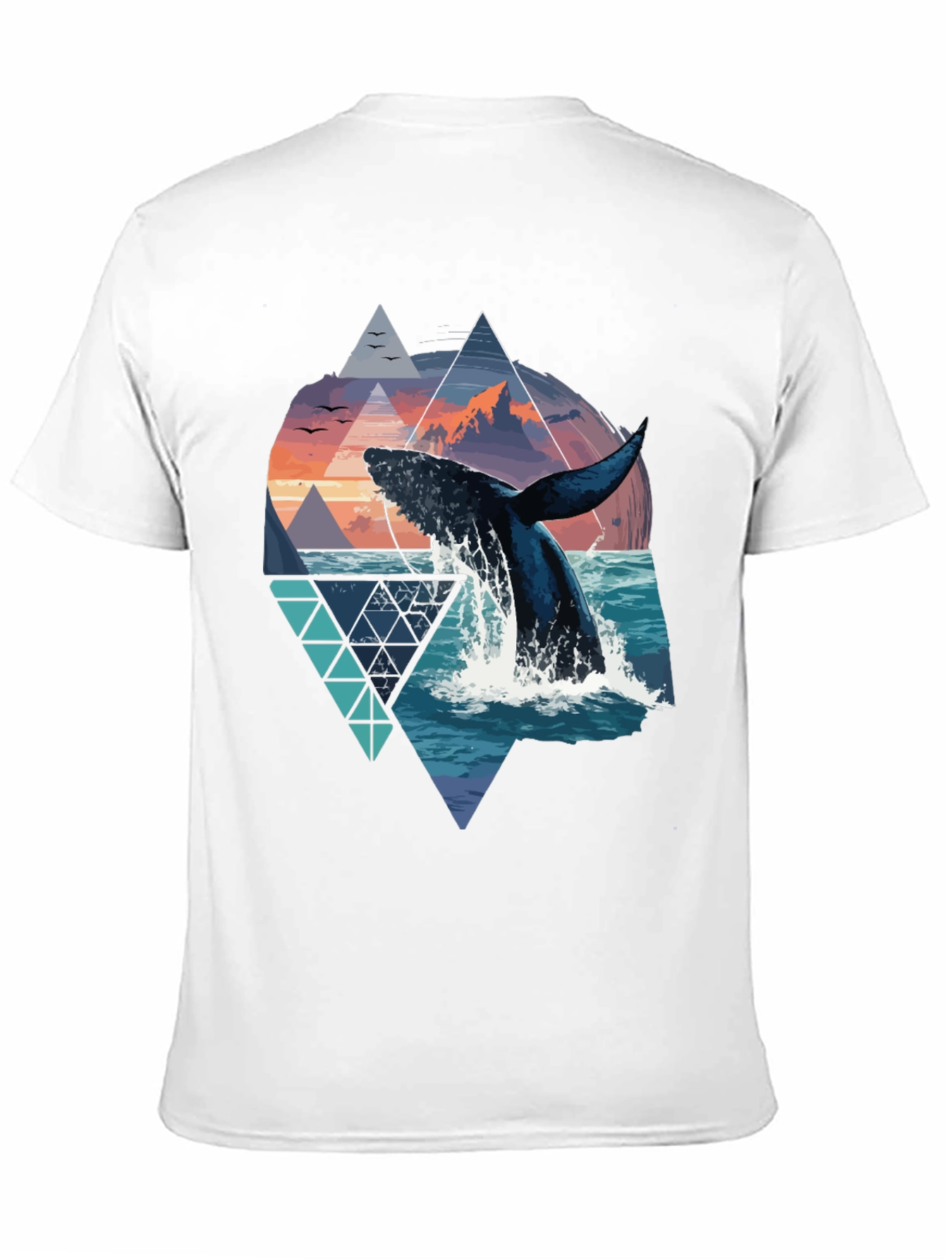 Whale Geometric Graphic Tee