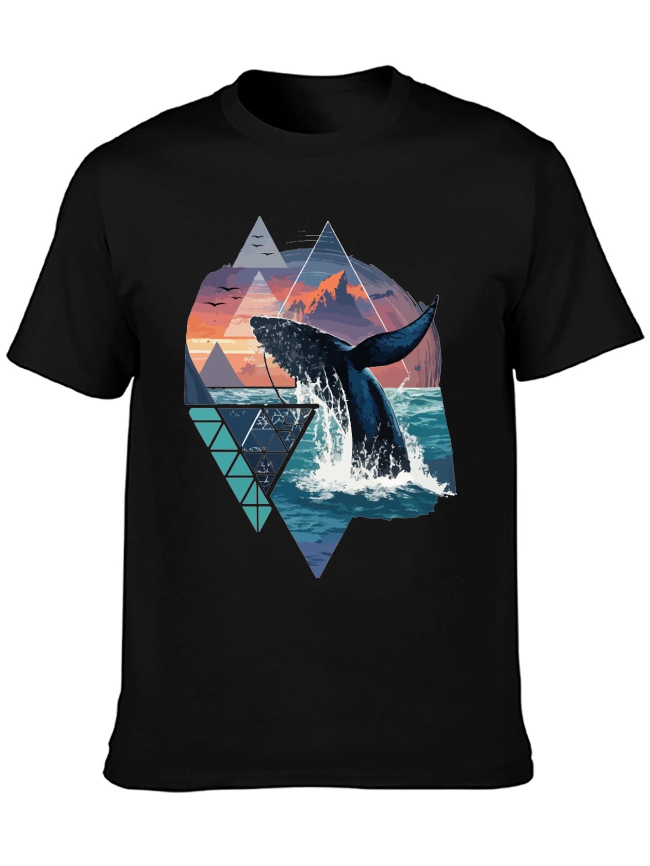 Whale Geometric Graphic Tee