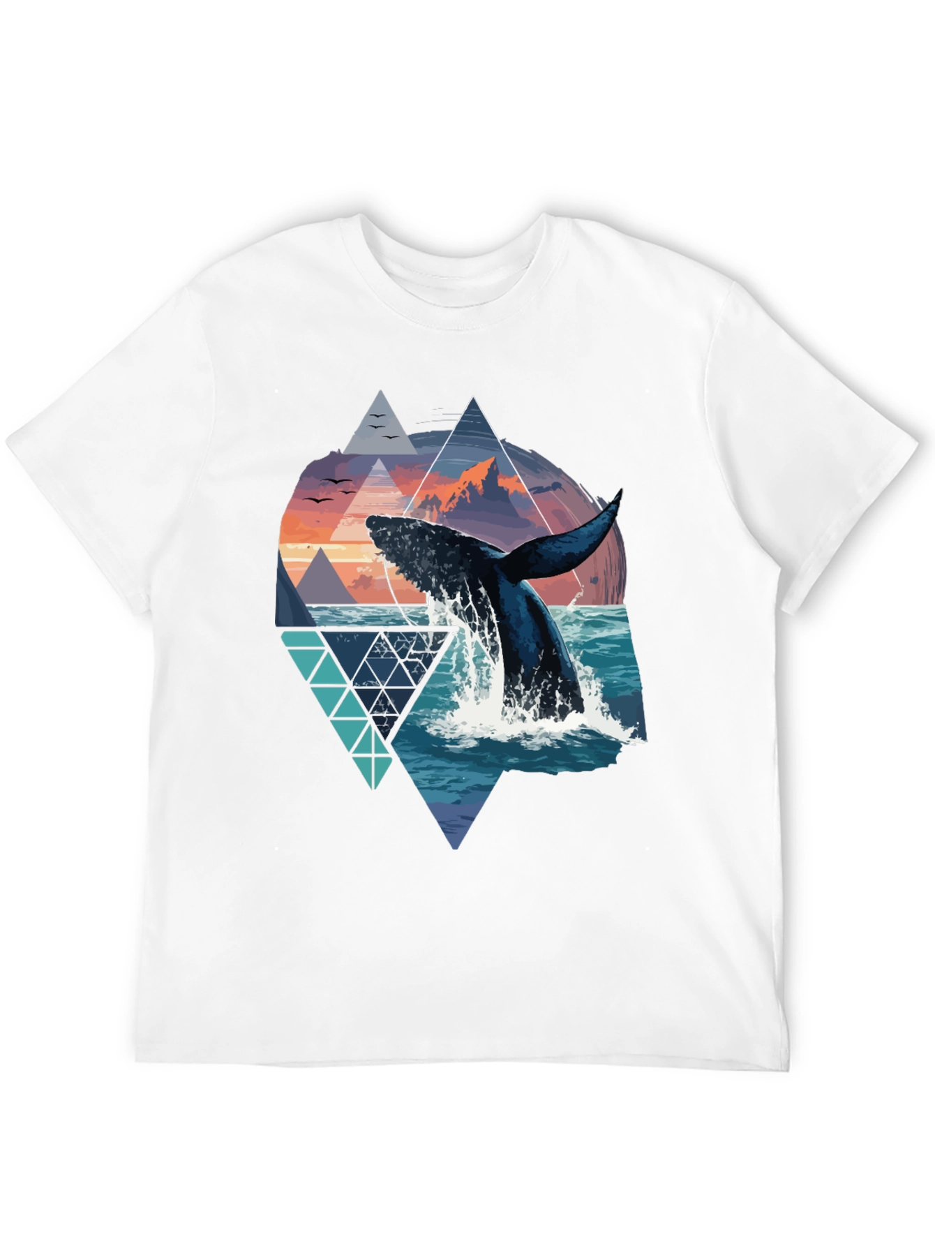 Whale Geometric Graphic Tee