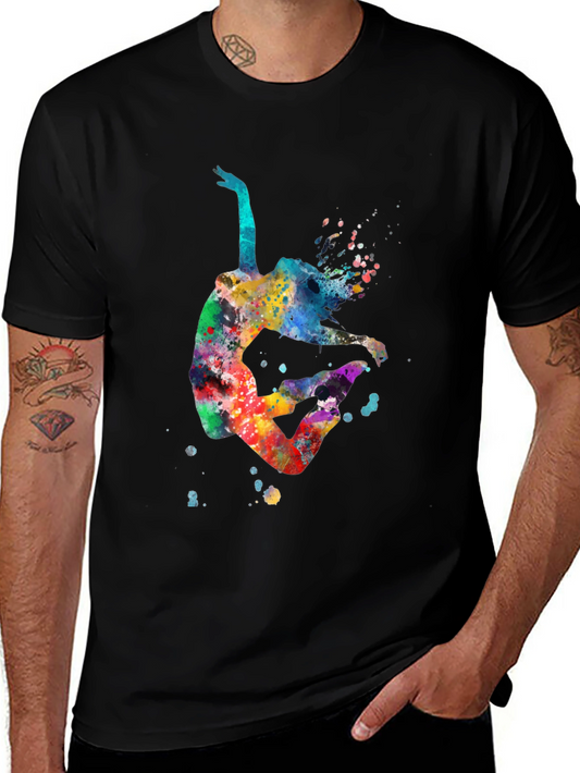 Watercolor Dancer Graphic T-Shirt - Black