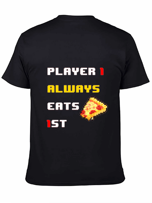 Player 1 Pizza T-Shirt - Gamer Foodie Tee